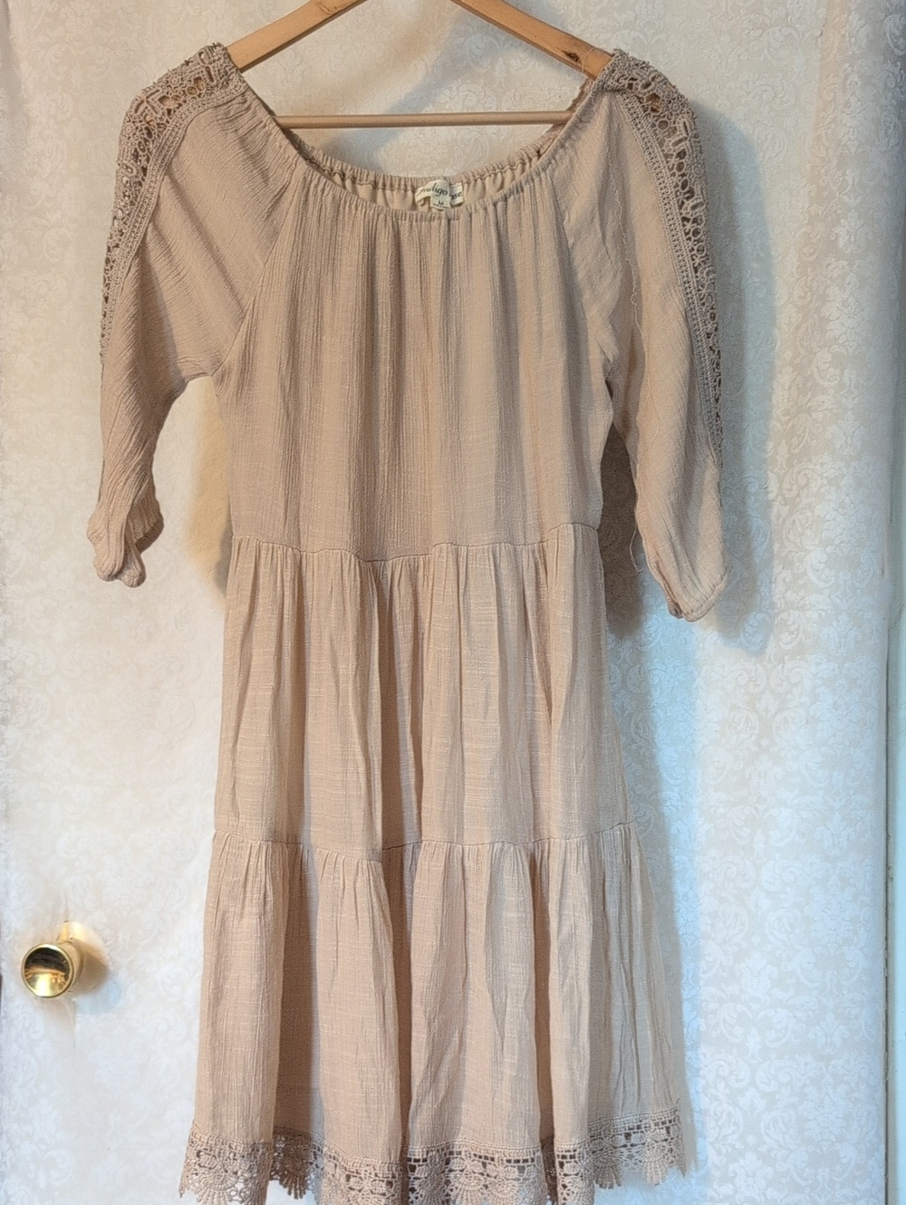 Indigo Rose Sz. Medium Mini Dress Tan